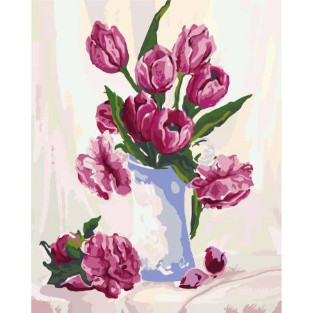 Букет бордовых тюльпанов