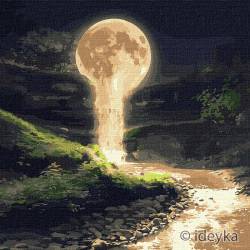Місячний водоспад із фарбами металік