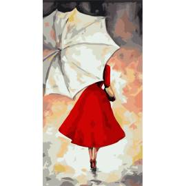 Девушка под белым зонтом