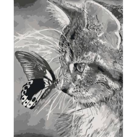 Котенок и бабочка