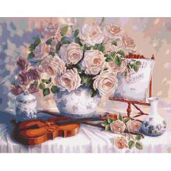 Нежные розы и скрипка