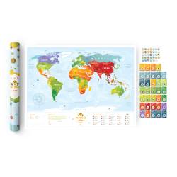 Карта мира Travel Map Kids Sights с набором карточек