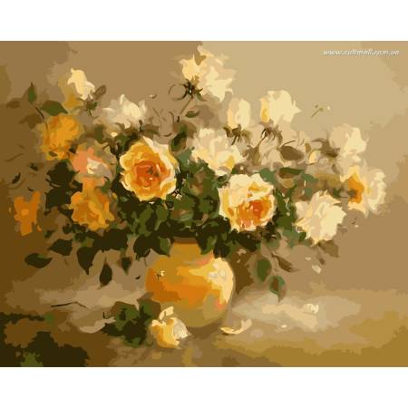 Нежно-желтые розы