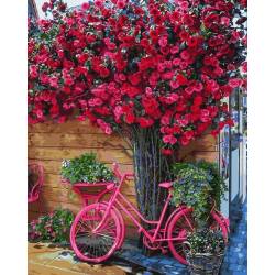 Велосипед на цветочном фоне