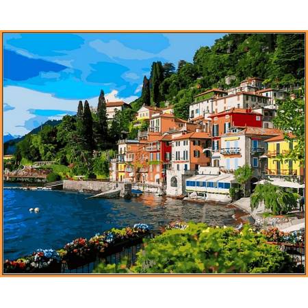 Італія Озеро Комо, кольорове полотно