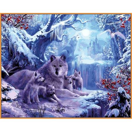 Волчья зима, цветной холст
