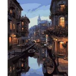 Вечерний канал Венеции, цветной холст