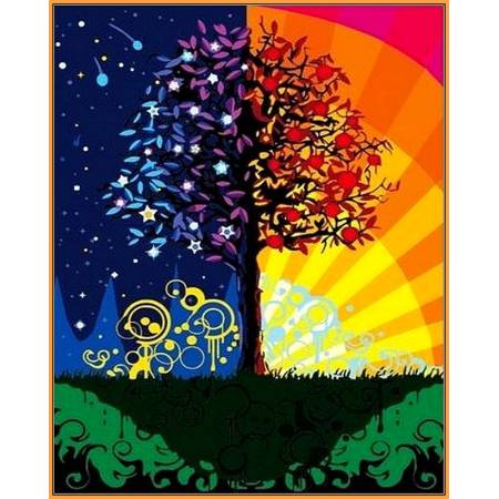 Дерево щастя, кольорове полотно
