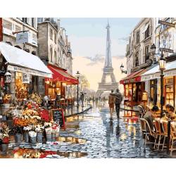 Париж після дощу, кольорове полотно