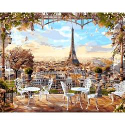 Парижское кафе, цветной холст