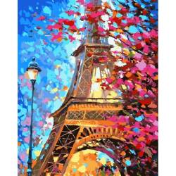 Весенний Париж, цветной холст