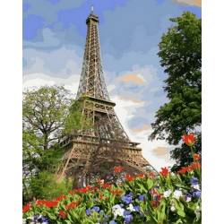 Цветы весеннего Парижа, цветной холст