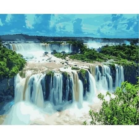 Водопады Игуасу Бразилия, цветной холст