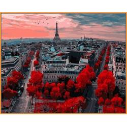 Алые краски Парижа, цветной холст