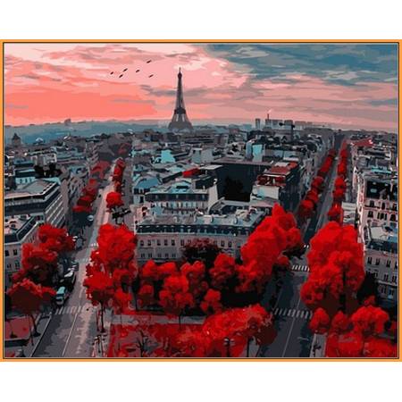 Картина за номерами Червоні фарби Парижа, кольорове полотно, NB833R