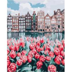 Цветы Амстердама, цветной холст