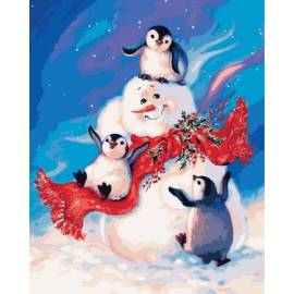 Пингвинчики и снеговик