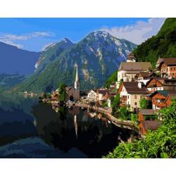Літнє Альпійське село влітку