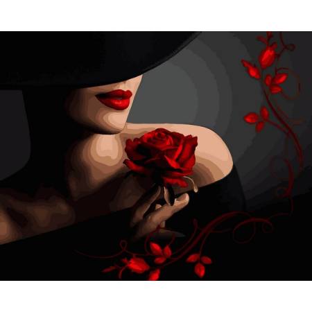 Картина за номерами Красуня з трояндою, VP1368