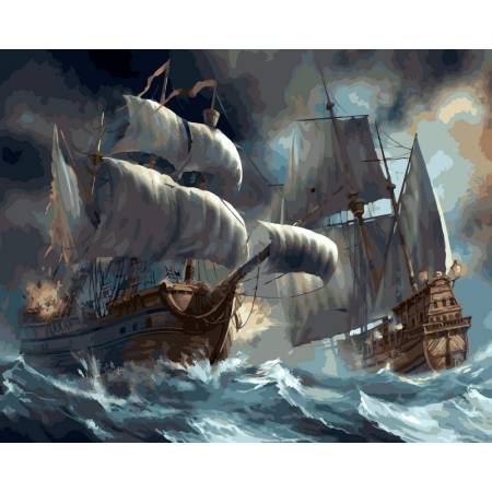 Картина за номерами Битва кораблів під час шторму, VP257