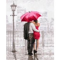 Закохані під червоною парасолькою