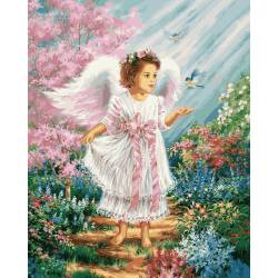 Ангелочек в цветущем саду