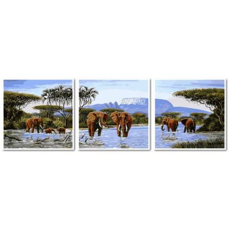 Картина за номерами Слони на водопої , vpt053