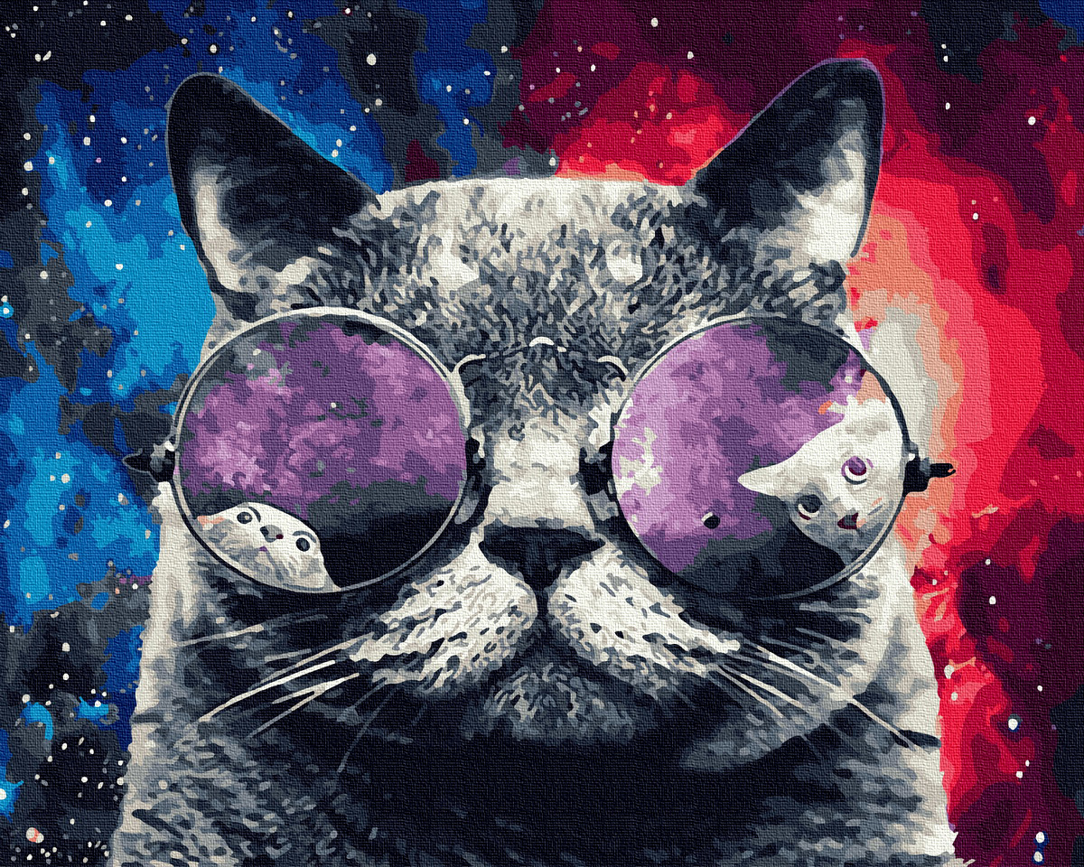 Картина по номерам Космический кот, Rainbow Art, GX27976