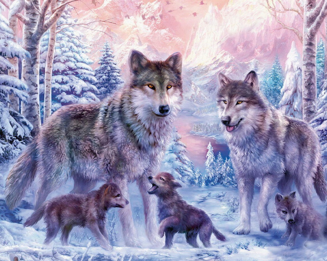 семья волков